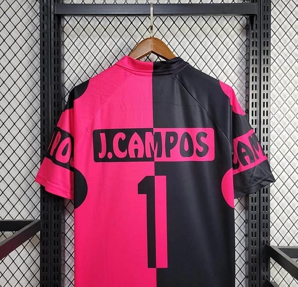 Retro 1998 Mexico CAMPOS 1 Home Black Pink Jersey - Image 4