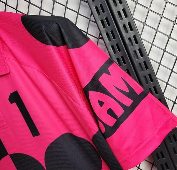 Retro 1998 Mexico CAMPOS 1 Home Black Pink Jersey - Image 6