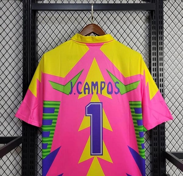 Retro 1998 Mexico Goalkeeper CAMPOS 1 WORLD CUP CAMPOS 1 Home Pink Jersey - Image 7