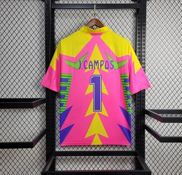 Retro 1998 Mexico Goalkeeper CAMPOS 1 WORLD CUP CAMPOS 1 Home Pink Jersey - Image 8