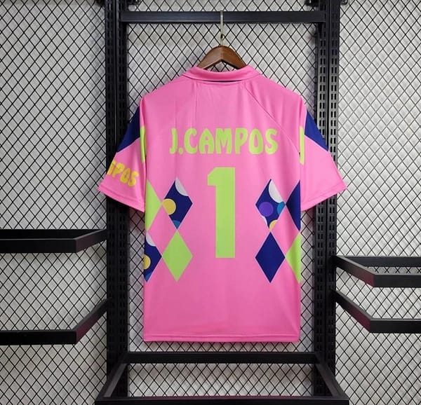 Retro 1992/93 Mexico Goalkeeper CAMPOS 1 Home Pink Jersey - Image 7