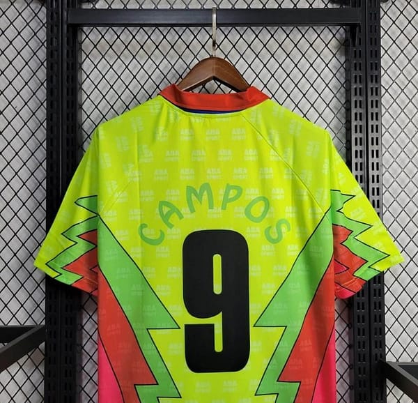 Retro 1995 Mexico CAMPOS 9 Home Yellow Jersey - Image 6