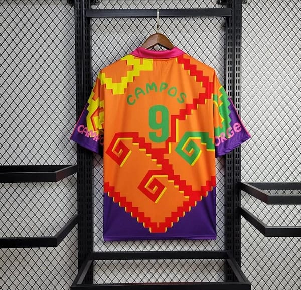 Retro 1995 Mexico CAMPOS 9 Home Orange Jersey - Image 5