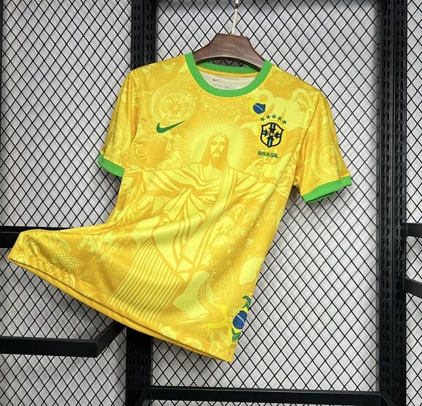 2024 Brazil Christ Yellow Goalkeeper Special Jersey - Image 2