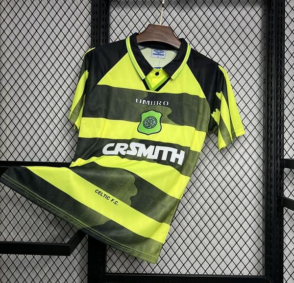 Retro 96/97 Celtic Away Yellow/Black Jersey - Image 2