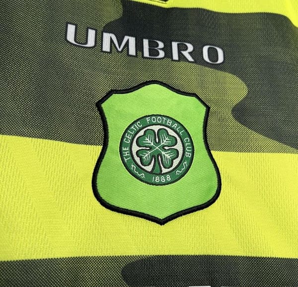 Retro 96/97 Celtic Away Yellow/Black Jersey - Image 8