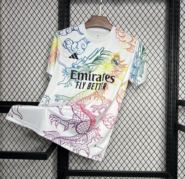 24/25 Real Madrid White Multi-Color Dragon Special Jersey - Image 2