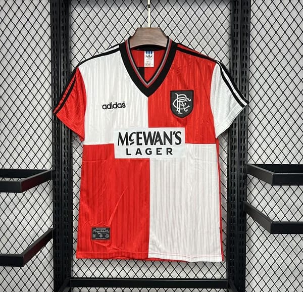 Retro 95/96 Glasgow Rangers Away White/Red Jersey