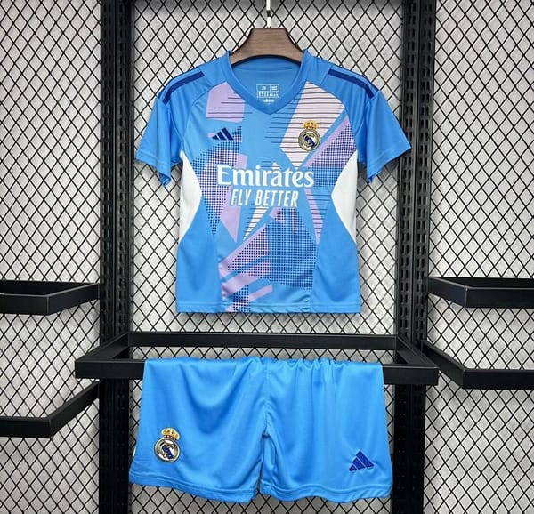 24/25 Kids Real Madrid Blue Goalkeeper Jersey