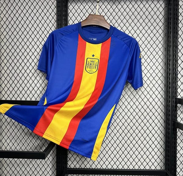 2024 Spain Euro Blue/Red/Yellow Pre-match Training Jersey - Image 2