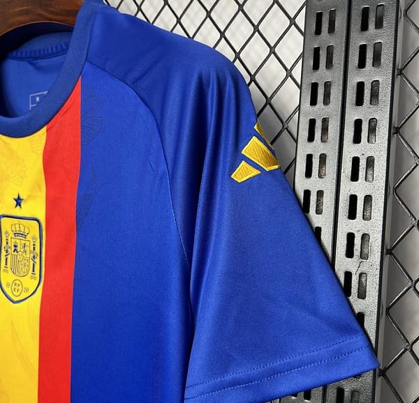 2024 Spain Euro Blue/Red/Yellow Pre-match Training Jersey - Image 4