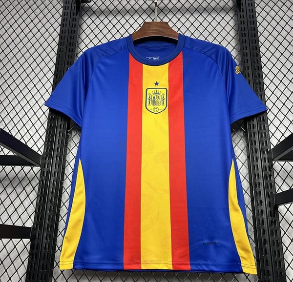 2024 Spain Euro Blue/Red/Yellow Pre-match Training Jersey - Image 5