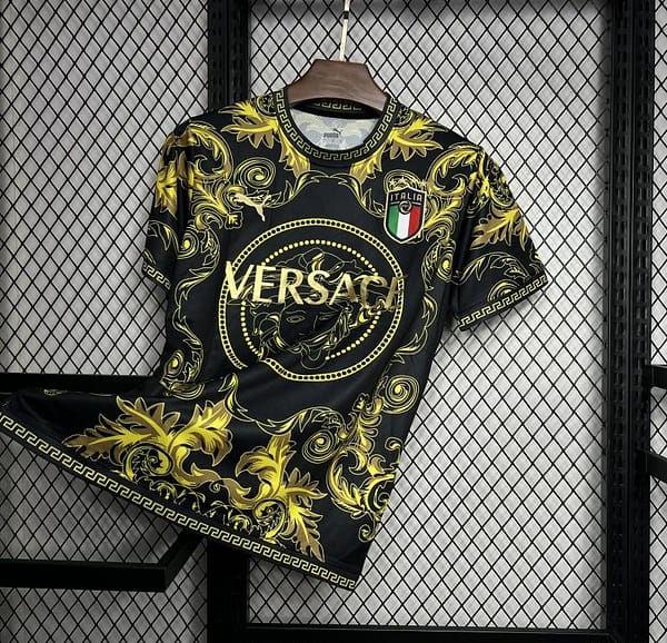 2024 Italy x Versace Gold/Black Special Jersey - Image 2