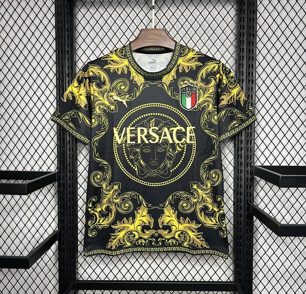 2024 Italy x Versace Gold/Black Special Jersey - Image 3