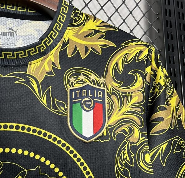 2024 Italy x Versace Gold/Black Special Jersey - Image 6