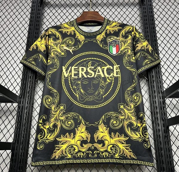 2024 Italy x Versace Gold/Black Special Jersey - Image 7