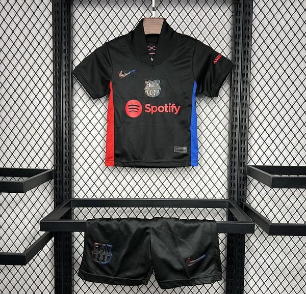 24/25 Kids Barcelona Away Black Jersey