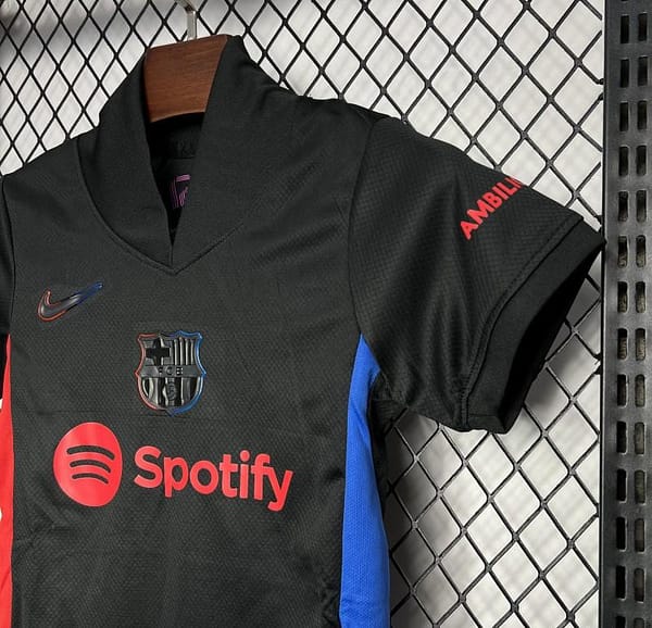 24/25 Kids Barcelona Away Black Jersey - Image 3