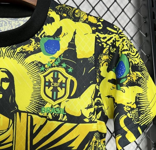 2024 Kids Brazil Christ The Redeemer Yellow Special Jersey - Image 3