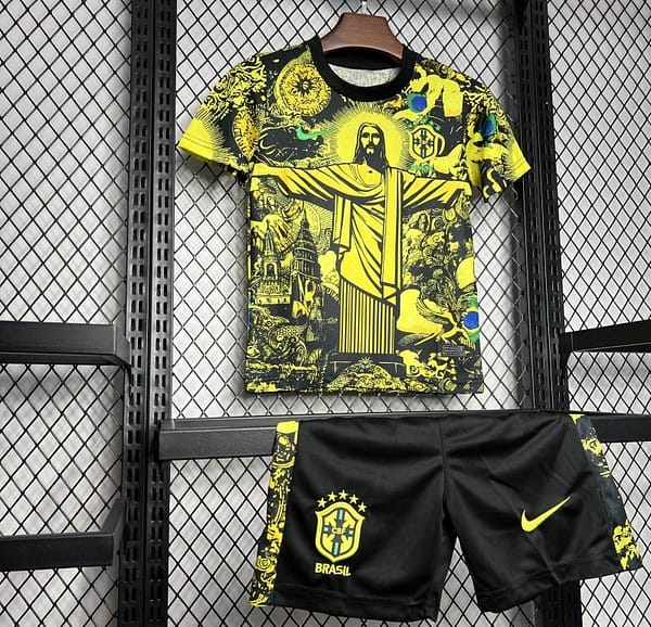 2024 Kids Brazil Christ The Redeemer Yellow Special Jersey - Image 5
