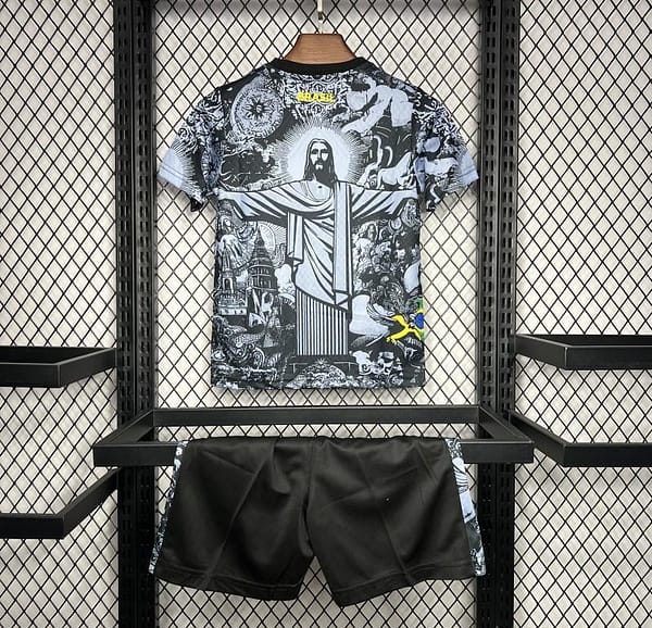 2024 Kids Brazil Christ The Redeemer Grey Special Jersey - Image 3