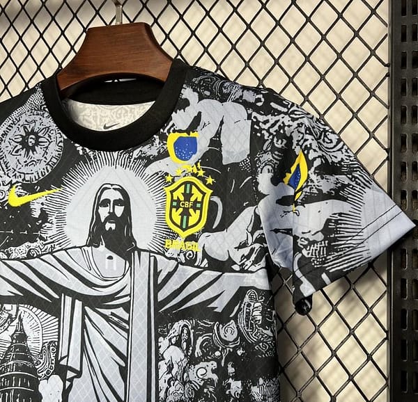 2024 Kids Brazil Christ The Redeemer Grey Special Jersey - Image 4