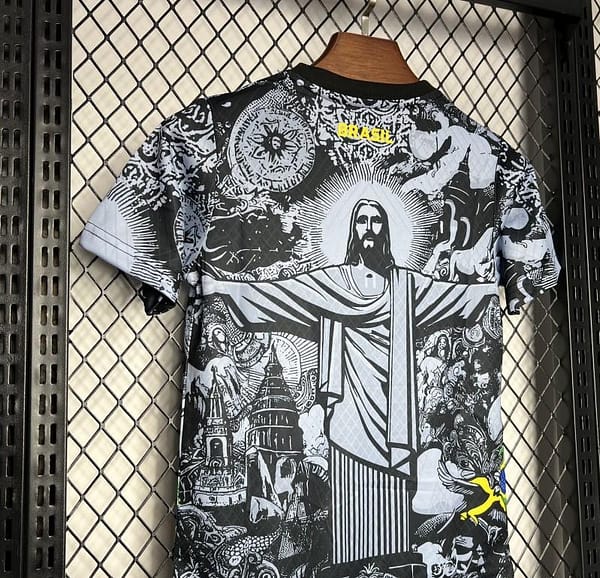 2024 Kids Brazil Christ The Redeemer Grey Special Jersey - Image 5