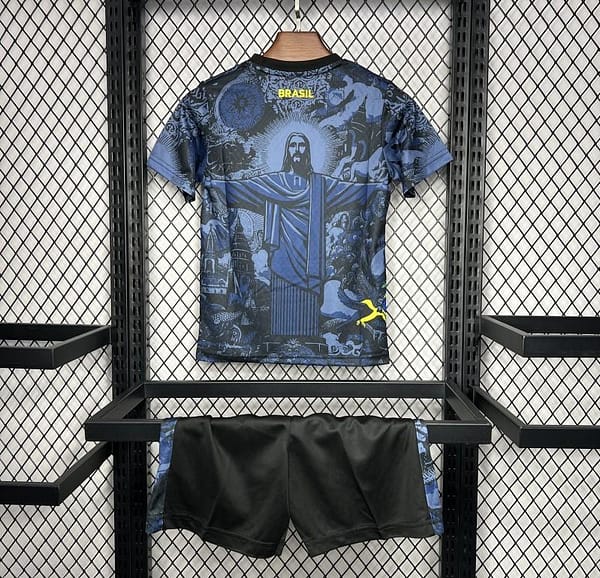 2024 Kids Brazil Christ The Redeemer Dark Blue Special Jersey - Image 5