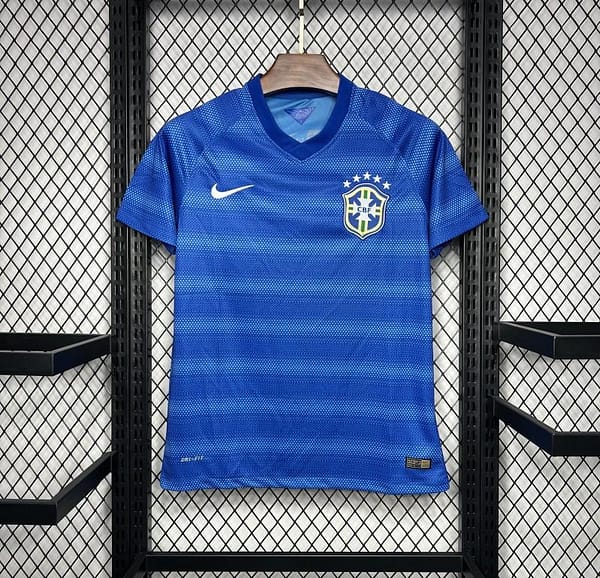 Retro 2014 Brazil Away Blue Jersey - Image 4