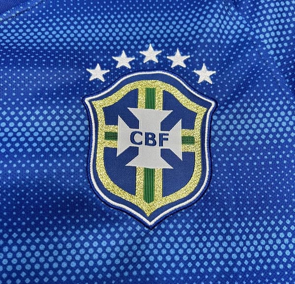 Retro 2014 Brazil Away Blue Jersey - Image 5