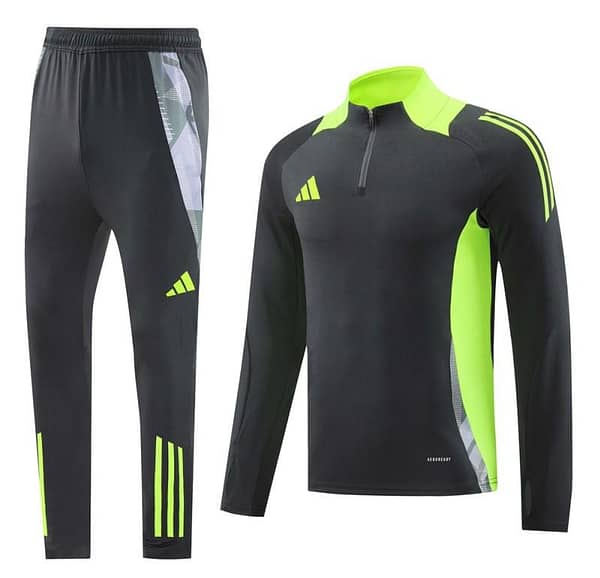 2024 Adidas Deep Grey Half Zipper Jacket +Long Pants