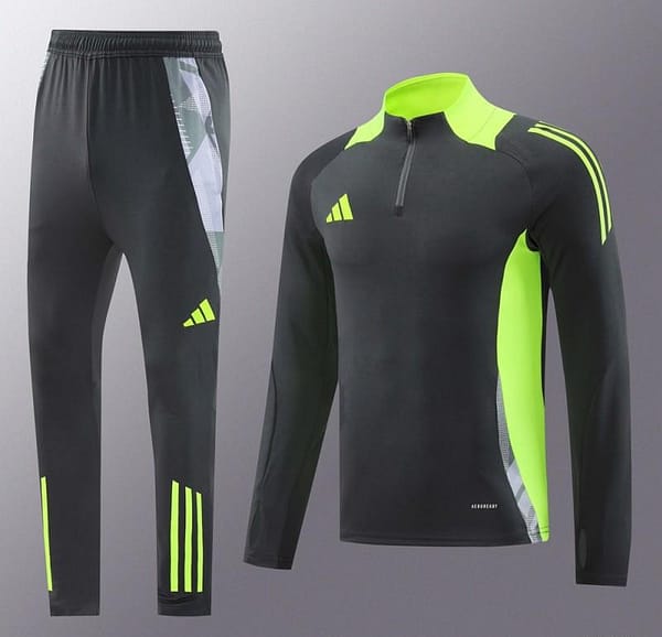 2024 Adidas Deep Grey Half Zipper Jacket +Long Pants - Image 14
