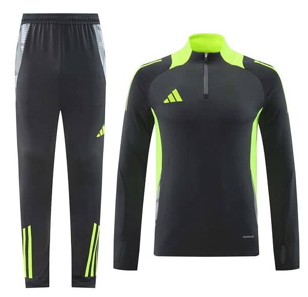2024 Adidas Deep Grey Half Zipper Jacket +Long Pants - Image 15