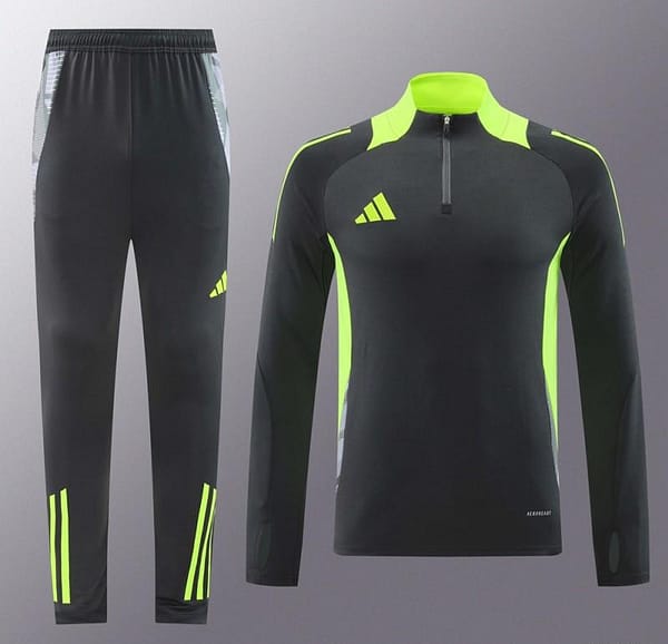 2024 Adidas Deep Grey Half Zipper Jacket +Long Pants - Image 16