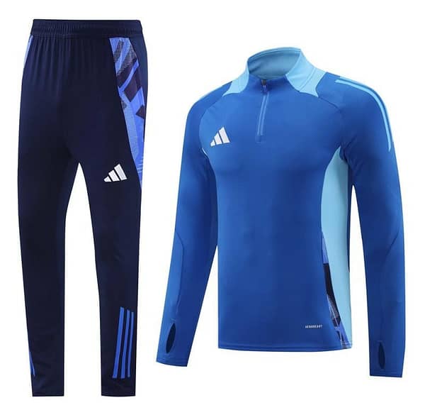 2024 Adidas Blue Half Zipper Jacket +Long Pants
