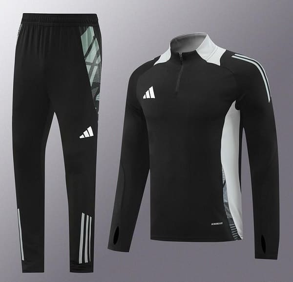 2024 Adidas Black/Grey Half Zipper Jacket +Long Pants - Image 14