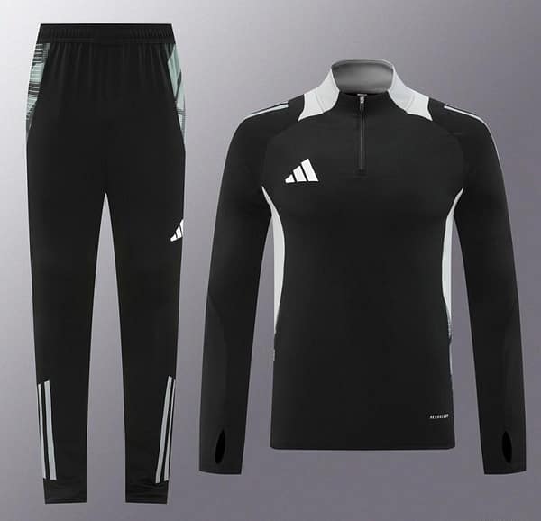 2024 Adidas Black/Grey Half Zipper Jacket +Long Pants - Image 16