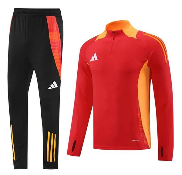 2024 Adidas Red/Yellow Half Zipper Jacket +Long Pants