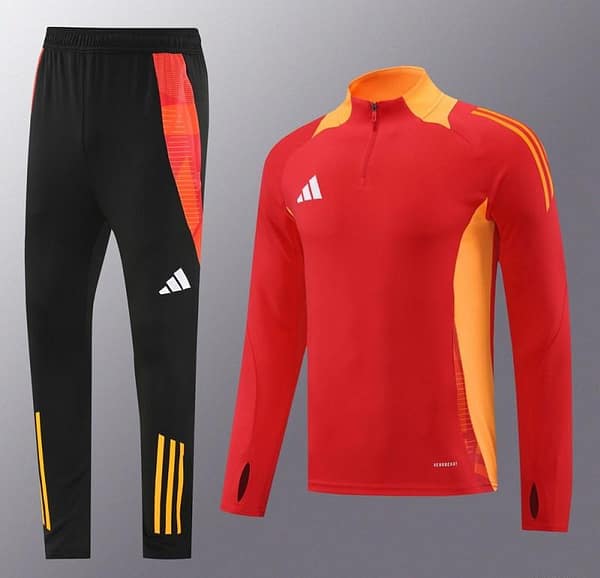 2024 Adidas Red/Yellow Half Zipper Jacket +Long Pants - Image 15