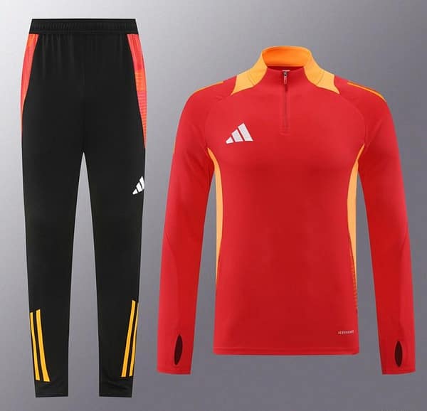 2024 Adidas Red/Yellow Half Zipper Jacket +Long Pants - Image 17