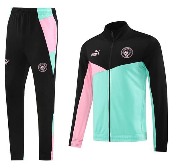 24/25 Manchester City Black/Green Full Zipper Jacket +Long Pants