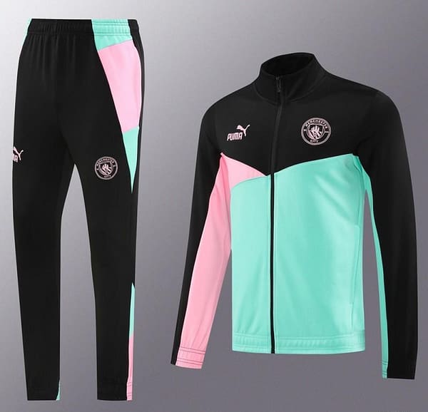 24/25 Manchester City Black/Green Full Zipper Jacket +Long Pants - Image 14