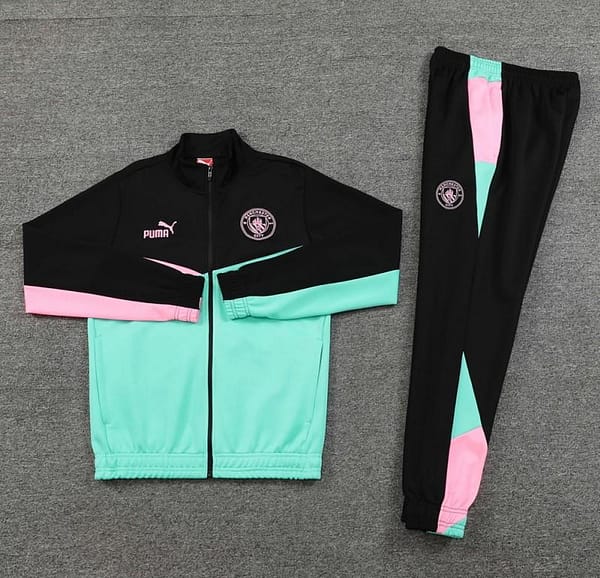 24/25 Manchester City Black/Green Full Zipper Jacket +Long Pants - Image 17