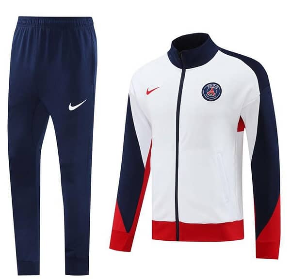 24 25 PSG White Full Zipper Jacket +Long Pants