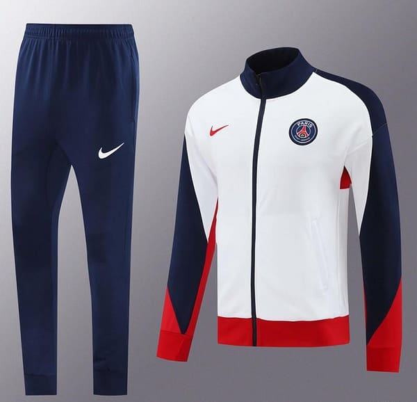 24 25 PSG White Full Zipper Jacket +Long Pants - Image 13