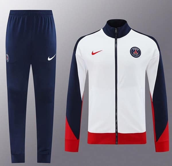 24 25 PSG White Full Zipper Jacket +Long Pants - Image 15