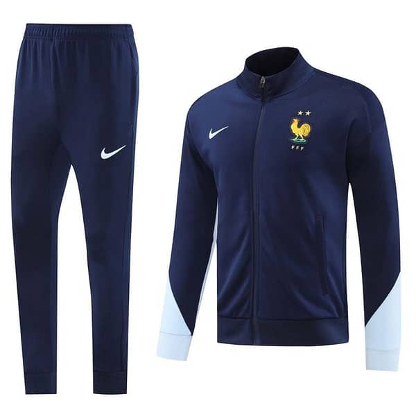 2024 France Navy Full Zipper Jacket +Long Pants