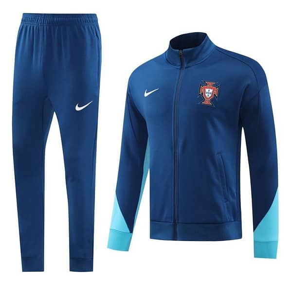 2024 Portugal Navy Full Zipper Jacket +Long Pants