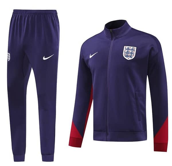 2024 England Navy Full Zipper Jacket +Long Pants
