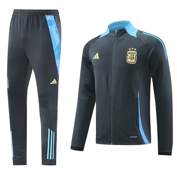 2024 Argentina Black Full Zipper Jacket +Long Pants